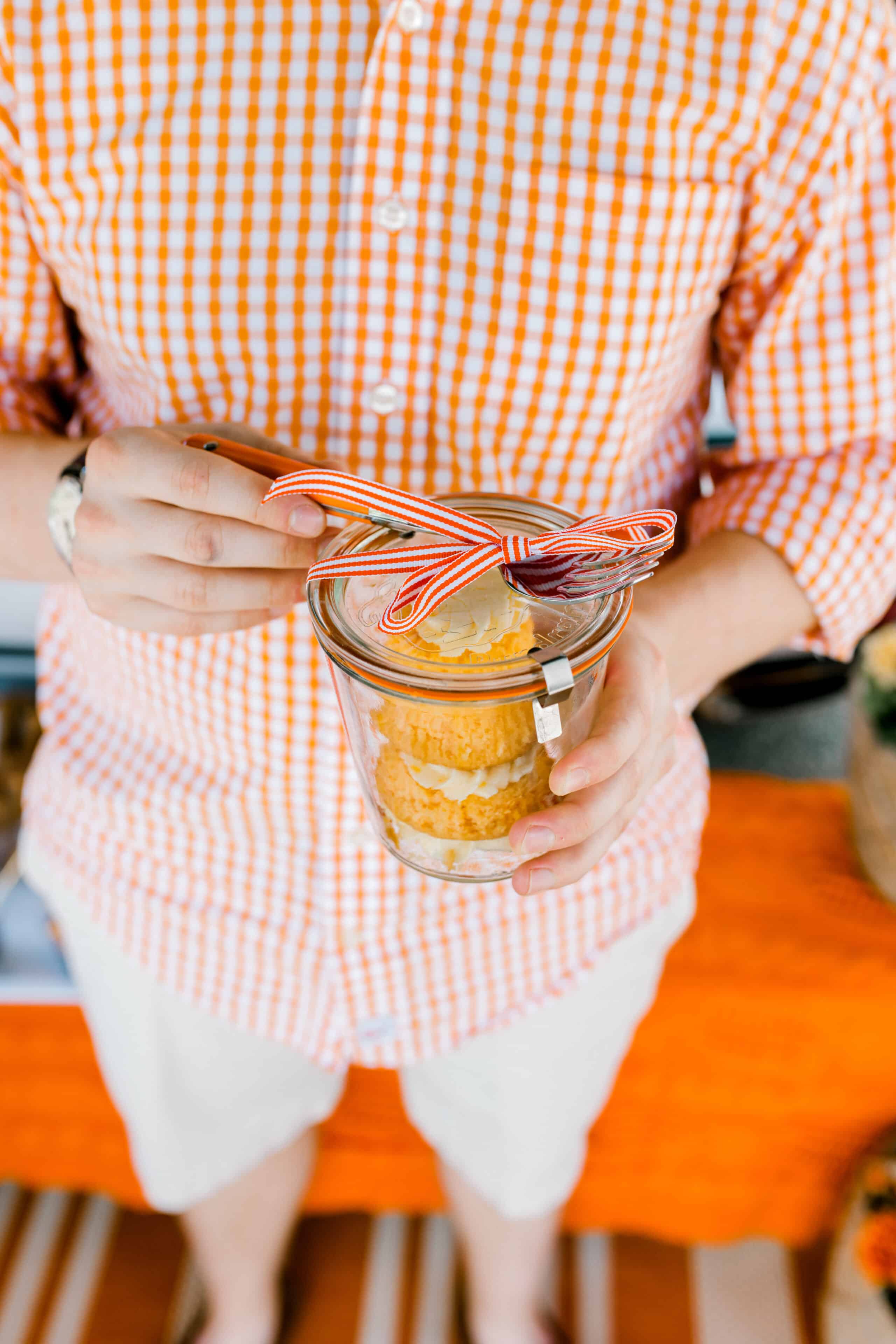Creamsicle Cake with Boozy Buttercream Frosting in a Jar Jackson